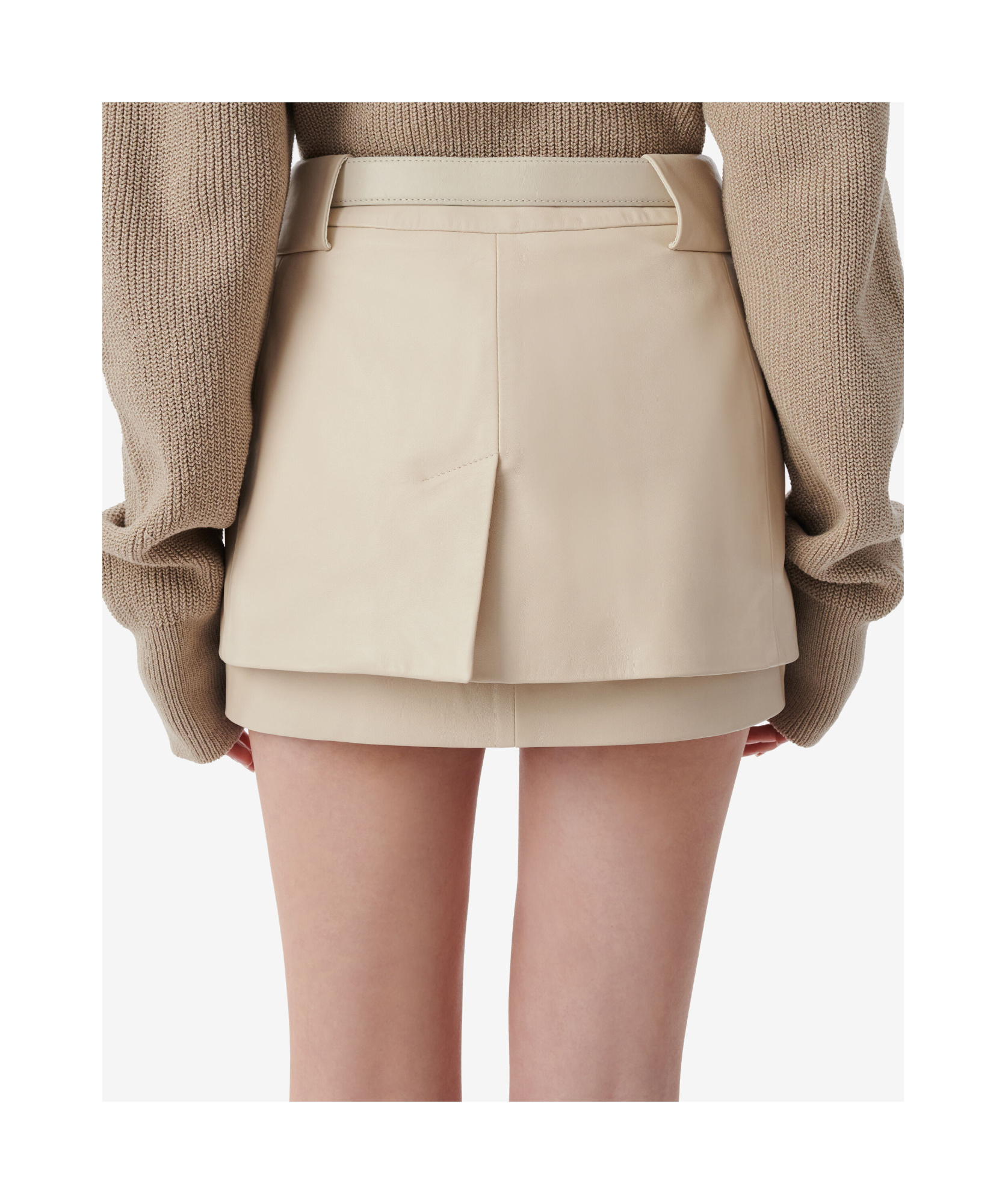 Shop Iro Belted Leather Mini Skirt In Nude
