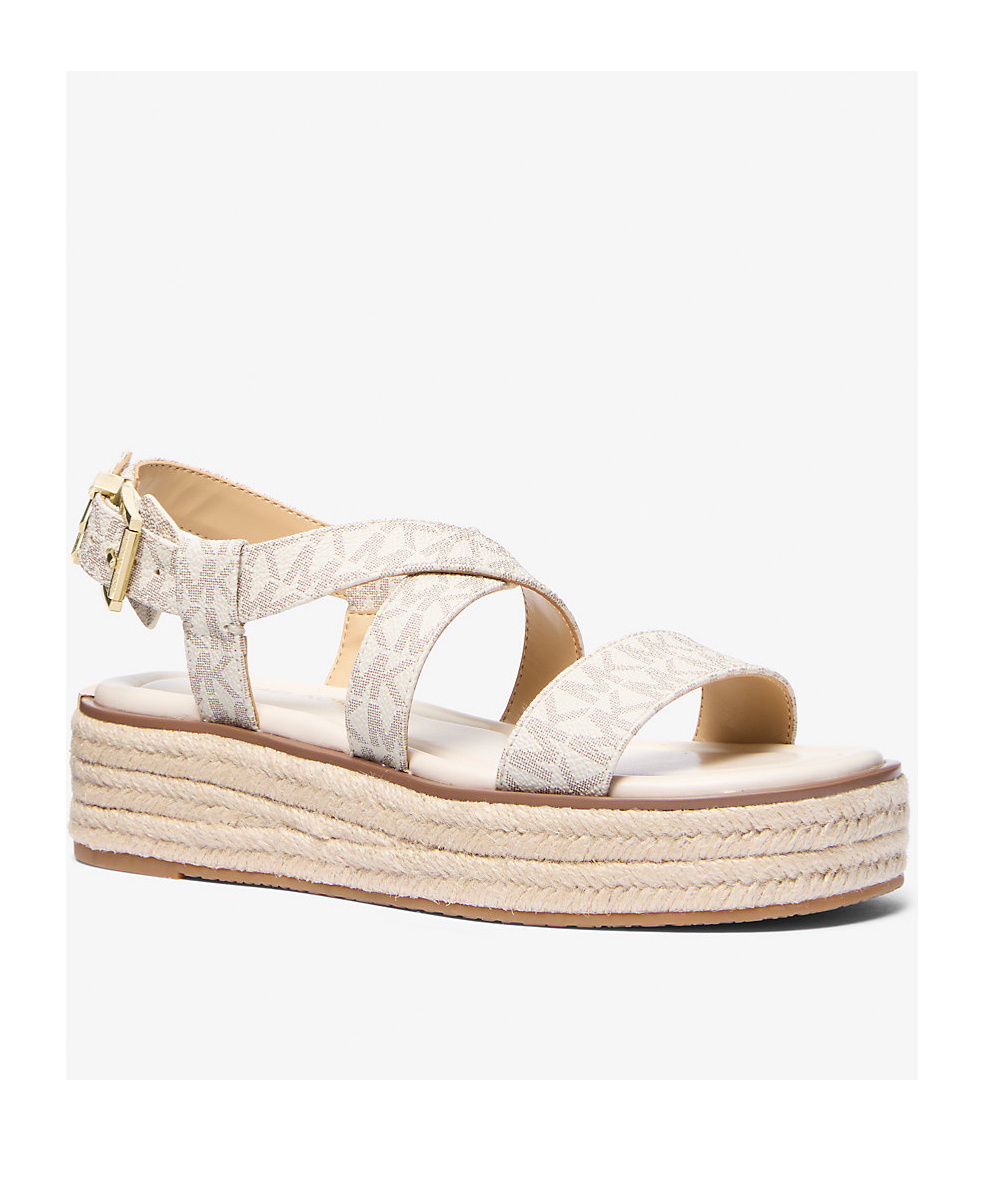 Michael Kors Round-headed Sandals With Platform Soles In Nude