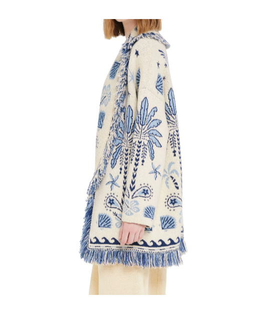 Alanui Echoes Of The Island Wool And Cotton Cardigan In Neutral