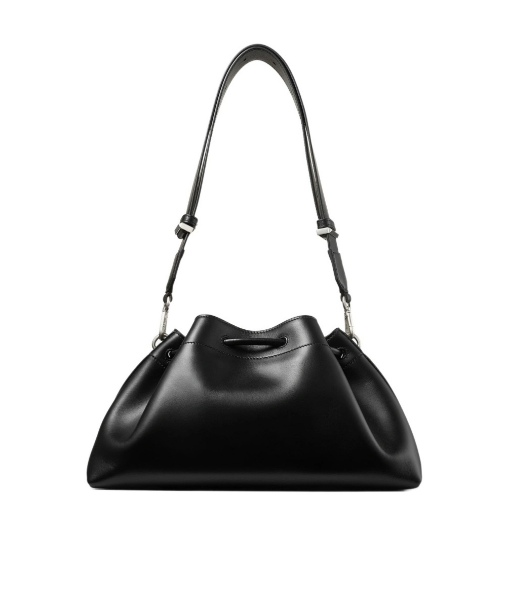Jimmy Choo Cinch M Leather Bucket Bag In Black
