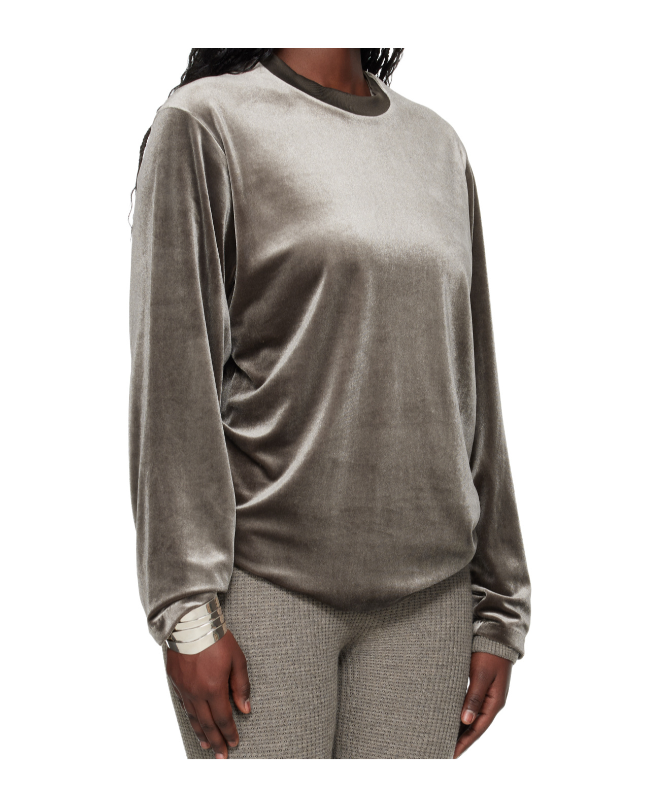 Essentials Velvet T-shirt In Gray