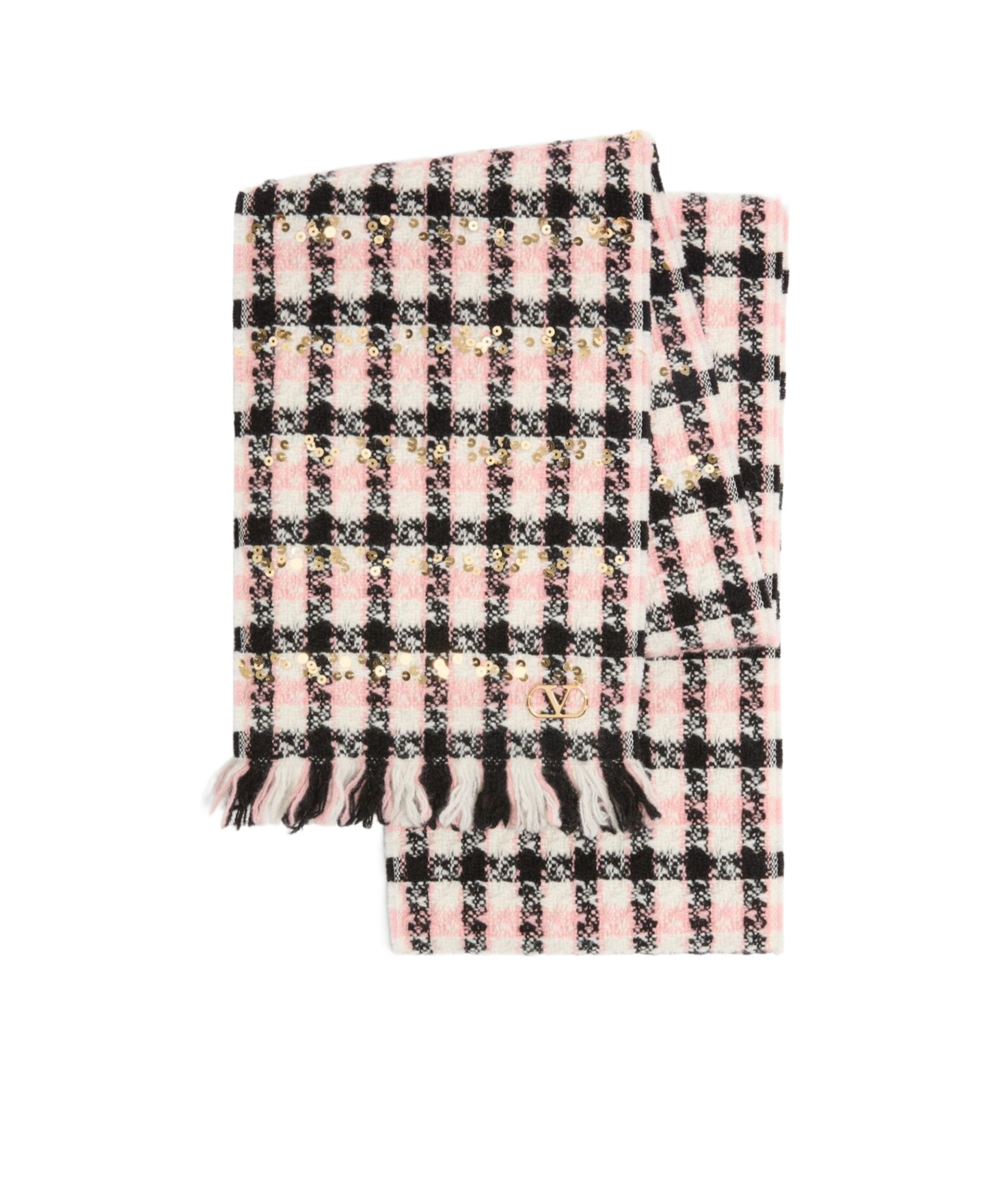 Shop Valentino Fringed Wool And Cashmere Scarf