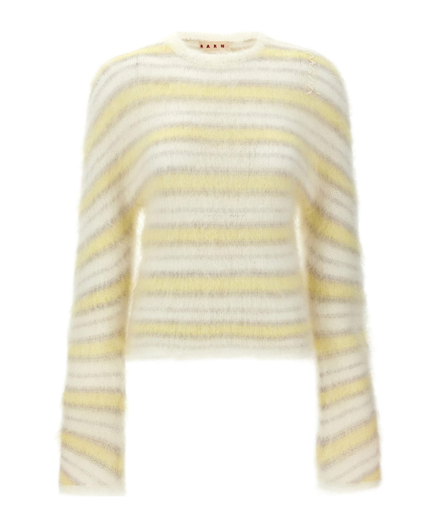 Marni Cozy Crewneck Sweater Shoulder Detail In Multi