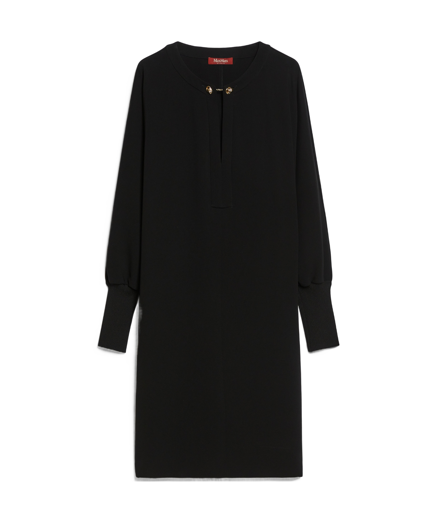 Max Mara Studio Asti Cady Long-sleeved Dress In Black