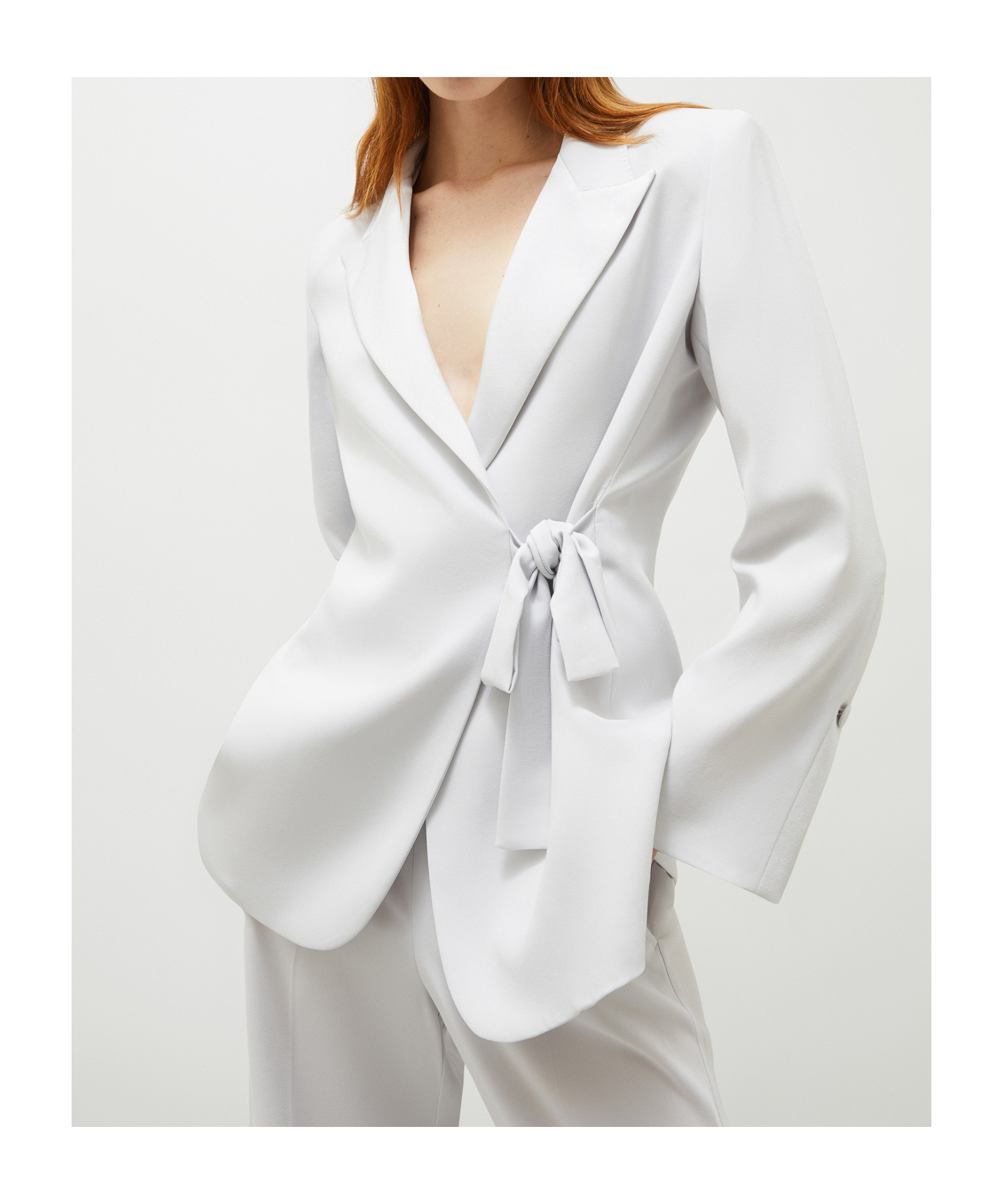 MARELLA ELEGANT CADY CRÊPE JACKET - ICE