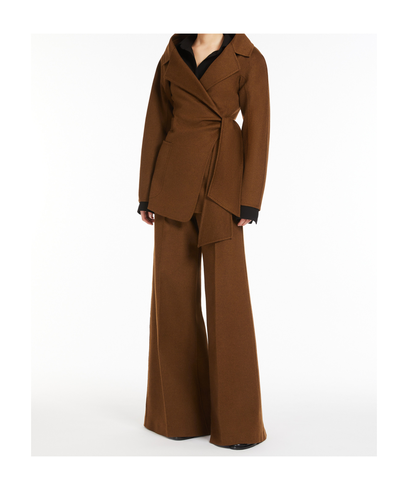 Max Mara Holly Wool Short Coat In Brown