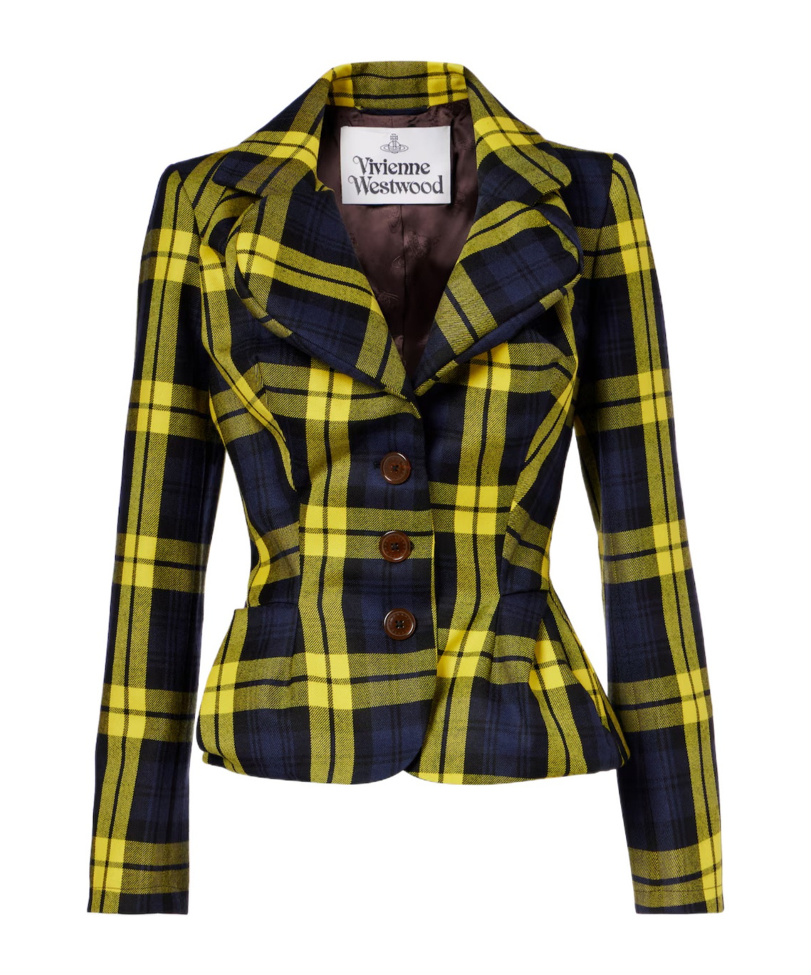 Vivienne Westwood Plaid Virgin Wool Blazer In Blue