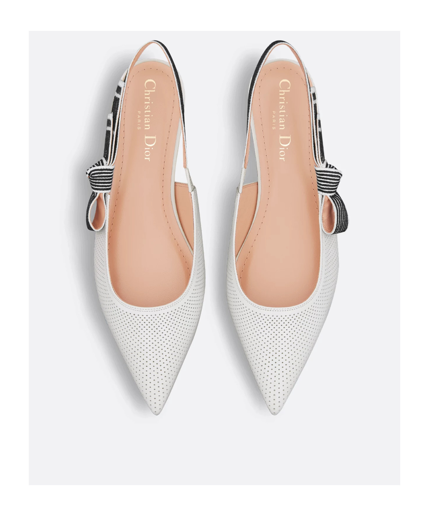 Dior Toujours Leather Slingback Flat In White