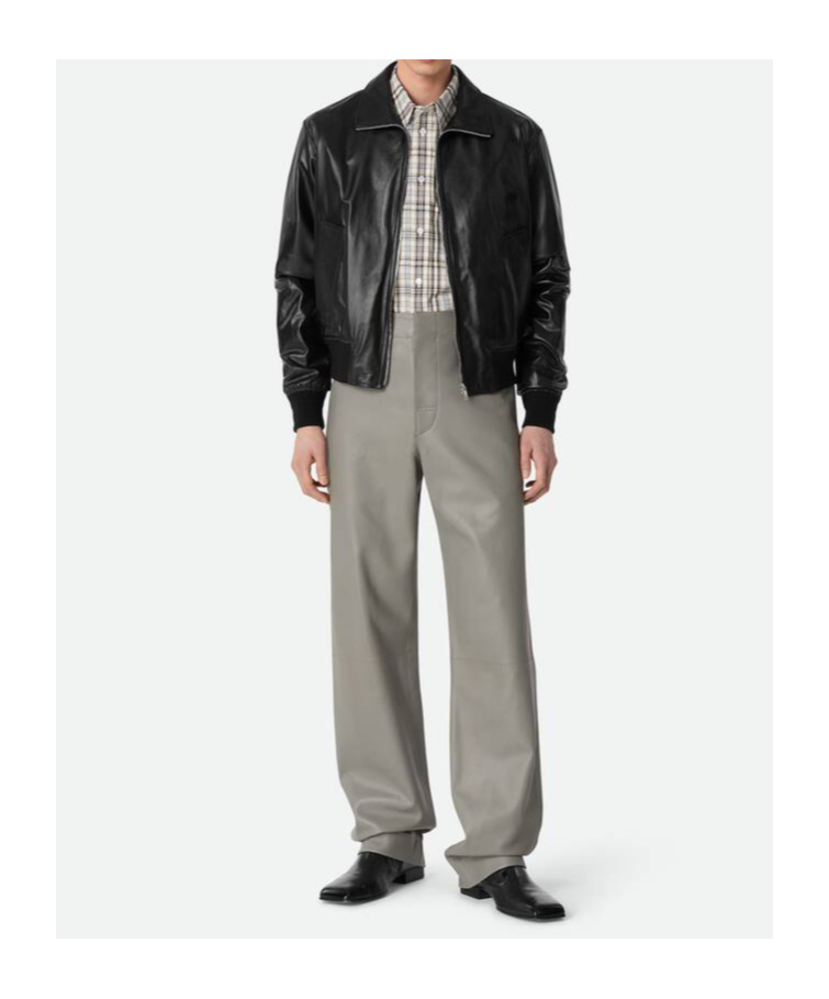 Bottega Veneta Nappa Leather Coat With Classic Collar