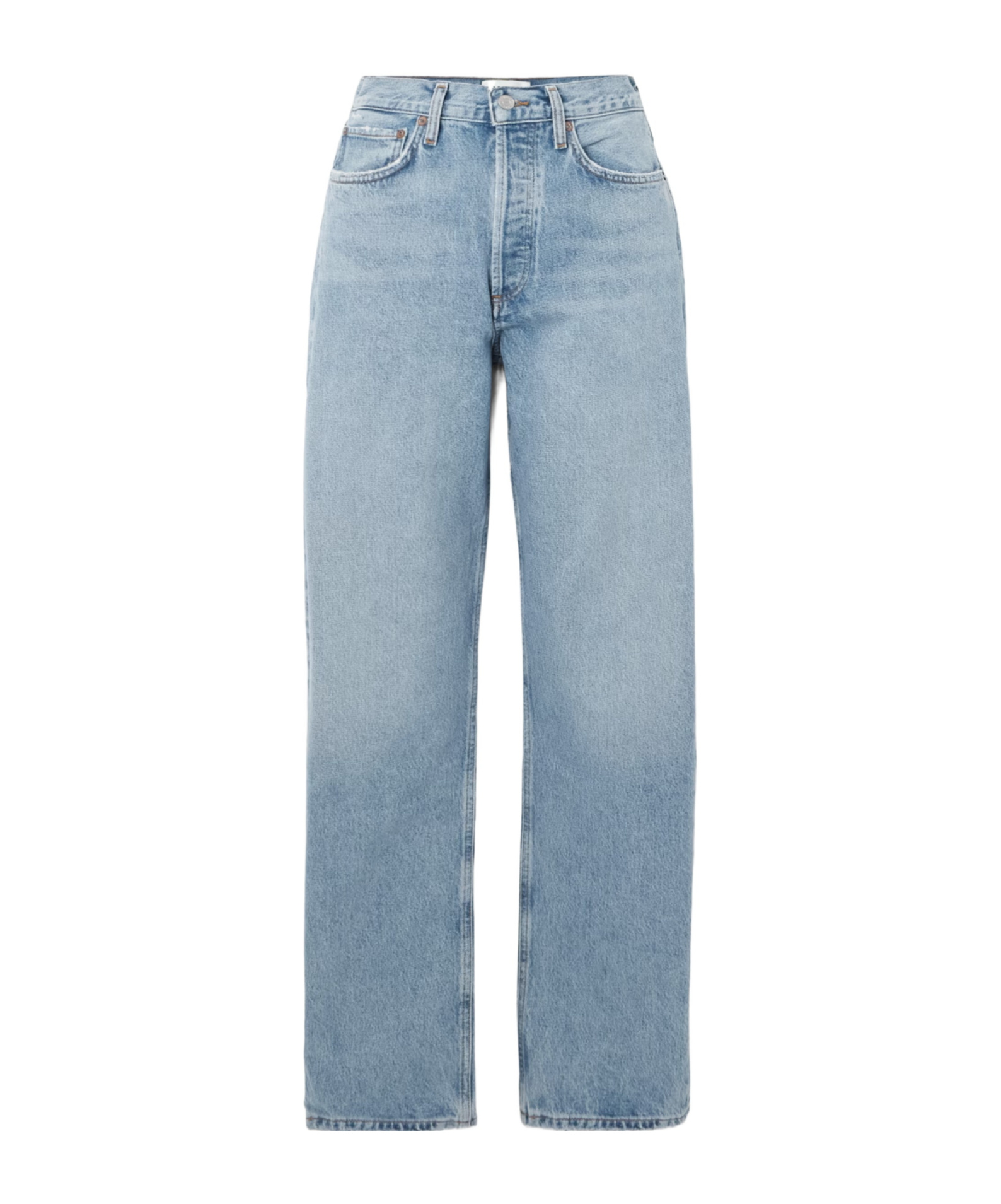 Agolde High Waist Straight Jeans In Blue
