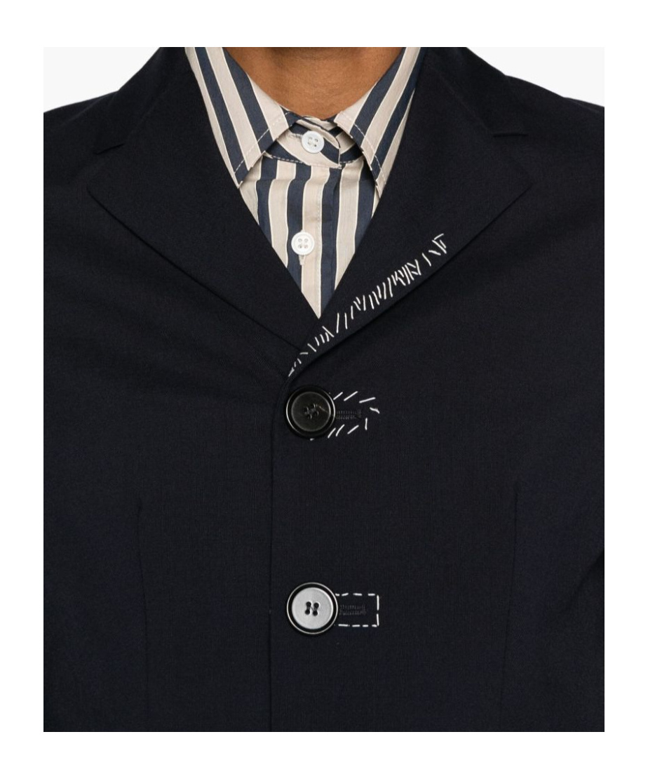 Marni Color-block Tailored Blazer With Classic Notch Lapel In Black
