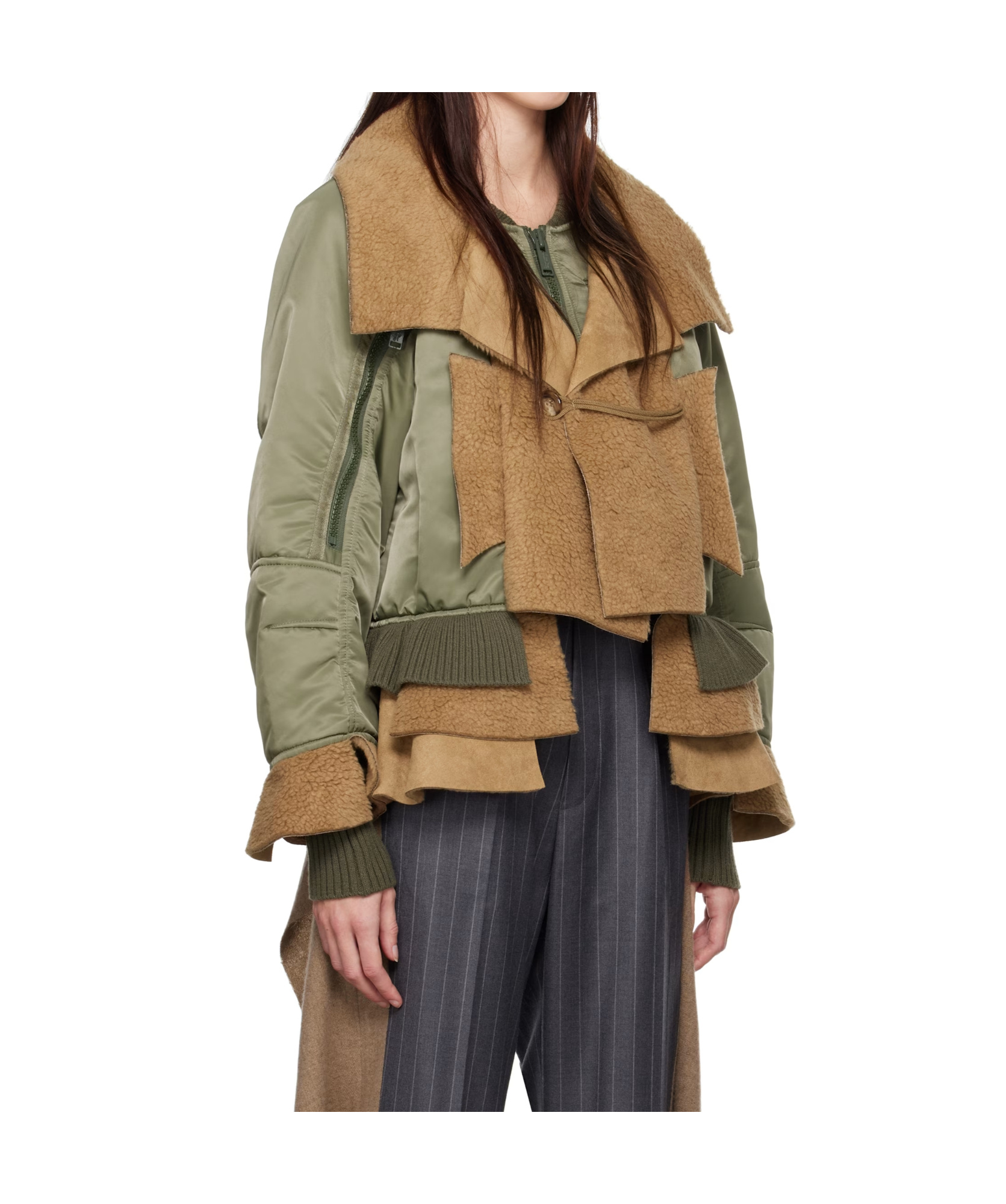 Undercover Layered Bomber Jacket In Khaki