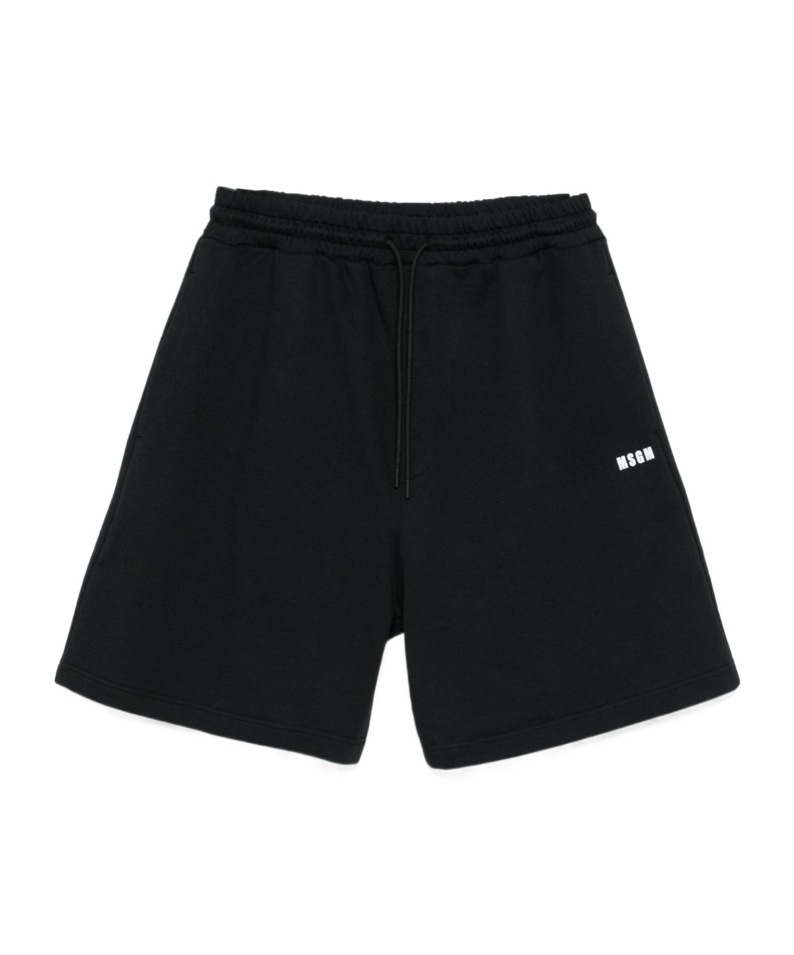 Msgm Logo-printed Drawstring Shorts In Black