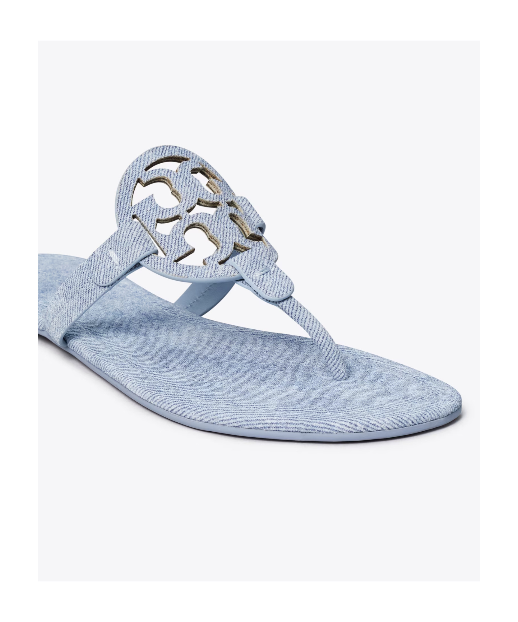 Tory Burch Miller Printed Suede Sandal In Blue