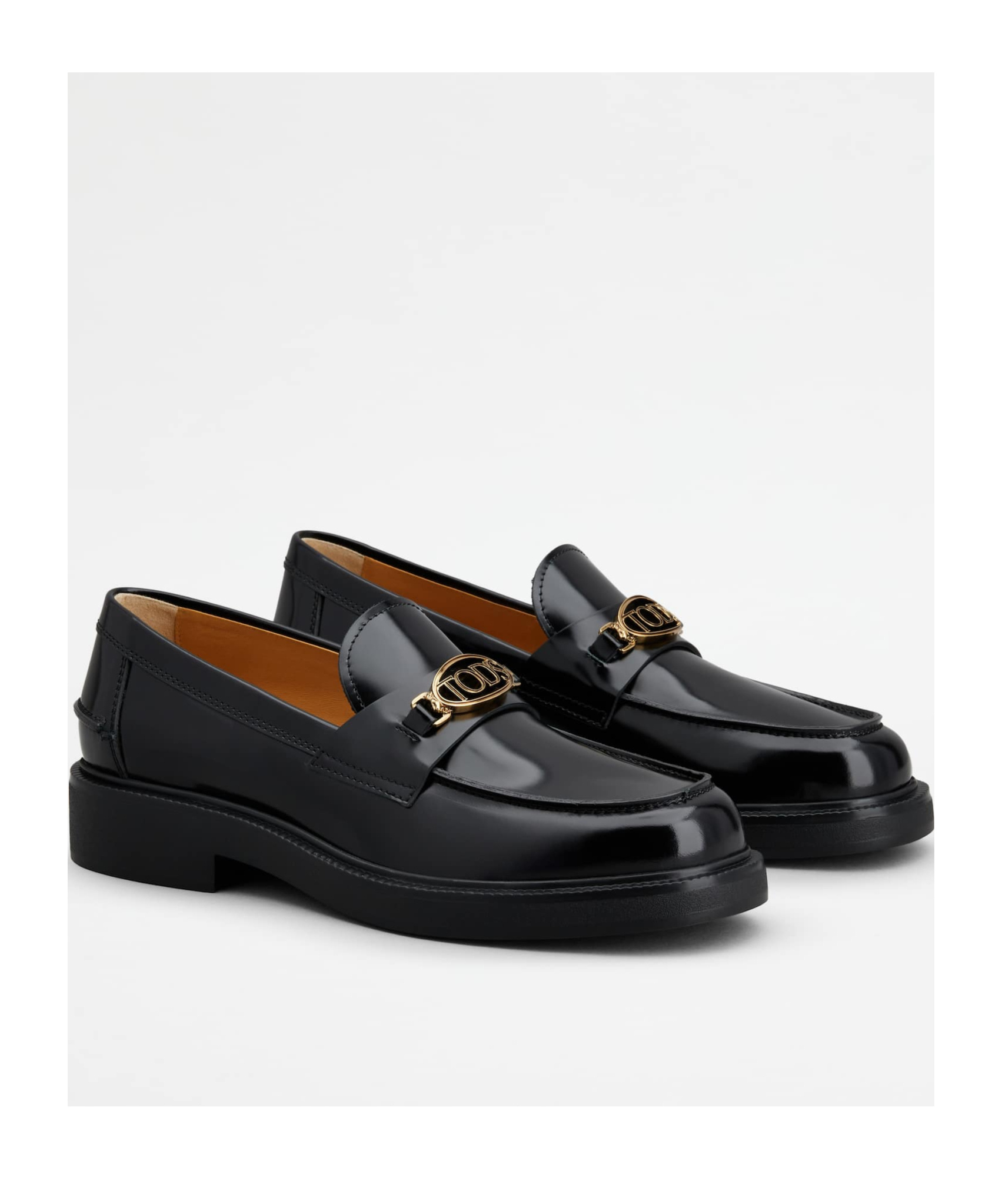 TOD'S TOD'S LOGO-PLAQUE SLIP-ON LOAFERS