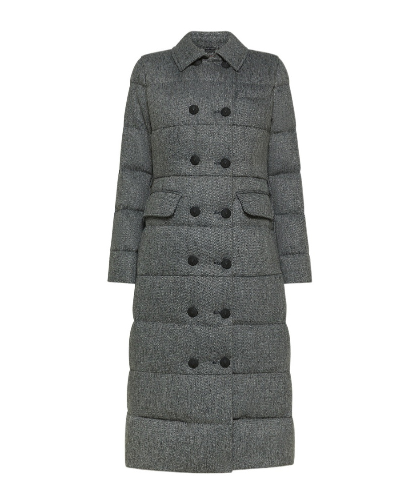 Peuterey Single-breasted Padded Coat In Gray