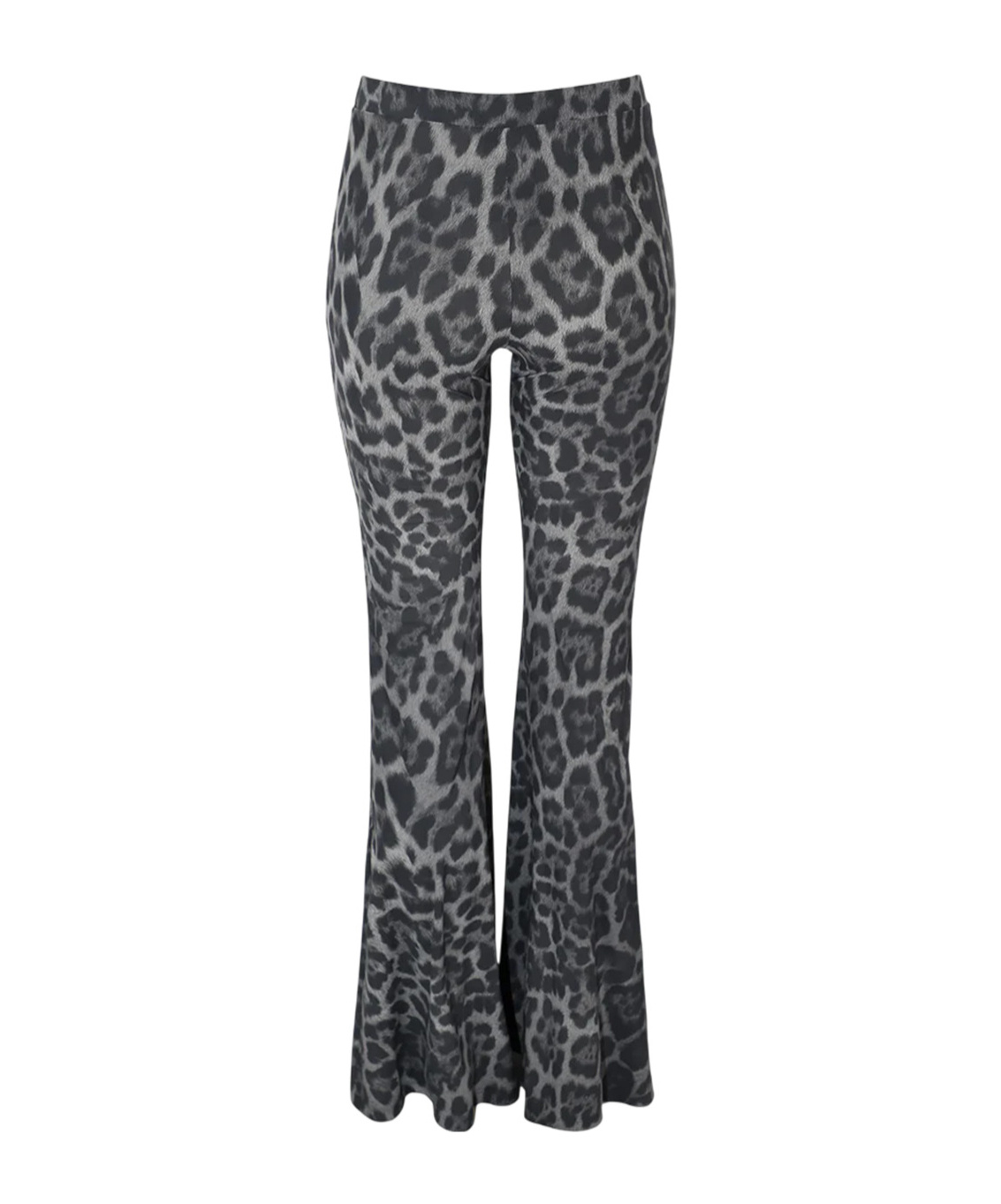Stella Mccartney Flared High-waisted Leggings Leopard Print In Gray