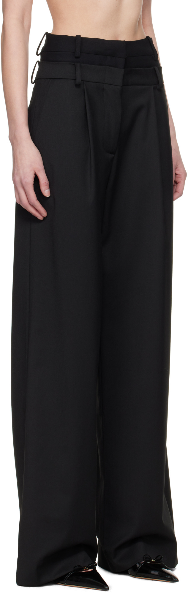 16arlington Layered Pleated Wide-leg Pants