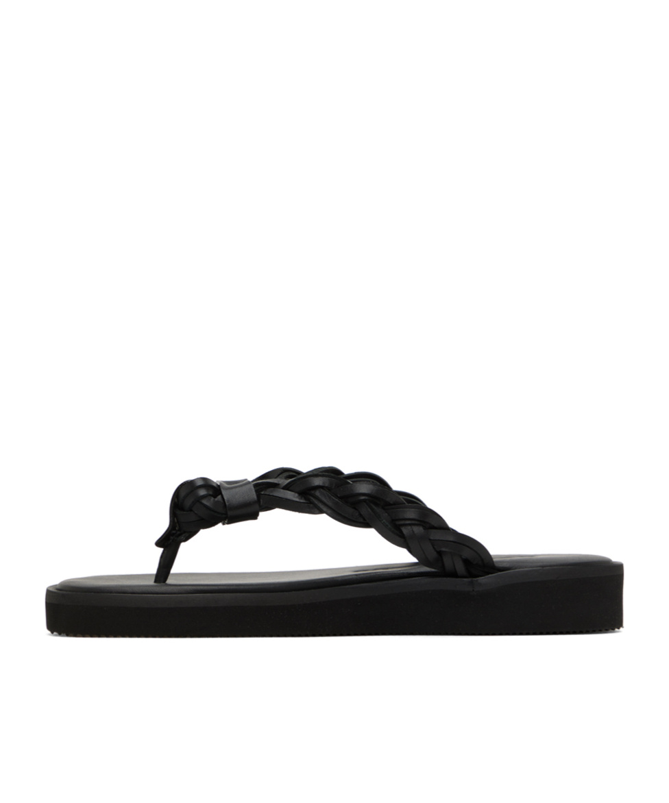 See By Chloé Woven Clip-toed Flip Flops In Black