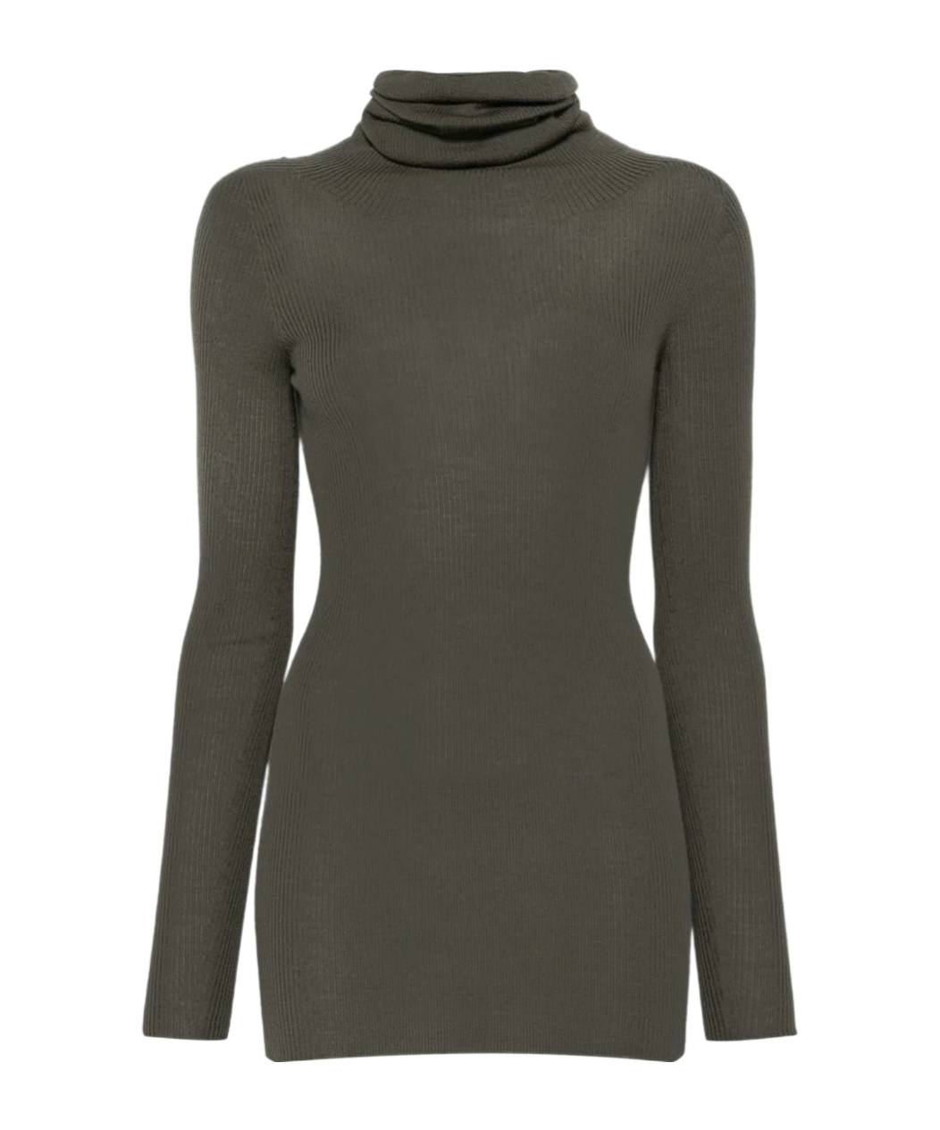 Rick Owens Ribbed Turtleneck Sweater In Gray