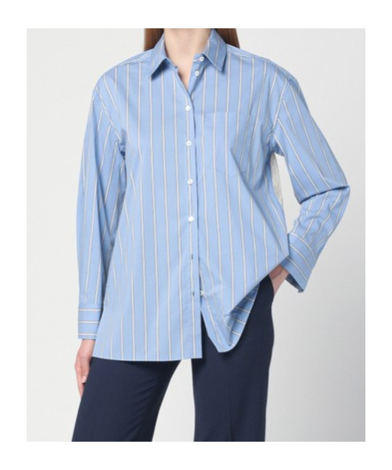 Shop Semicouture Cotton-blend Shirt In Blue