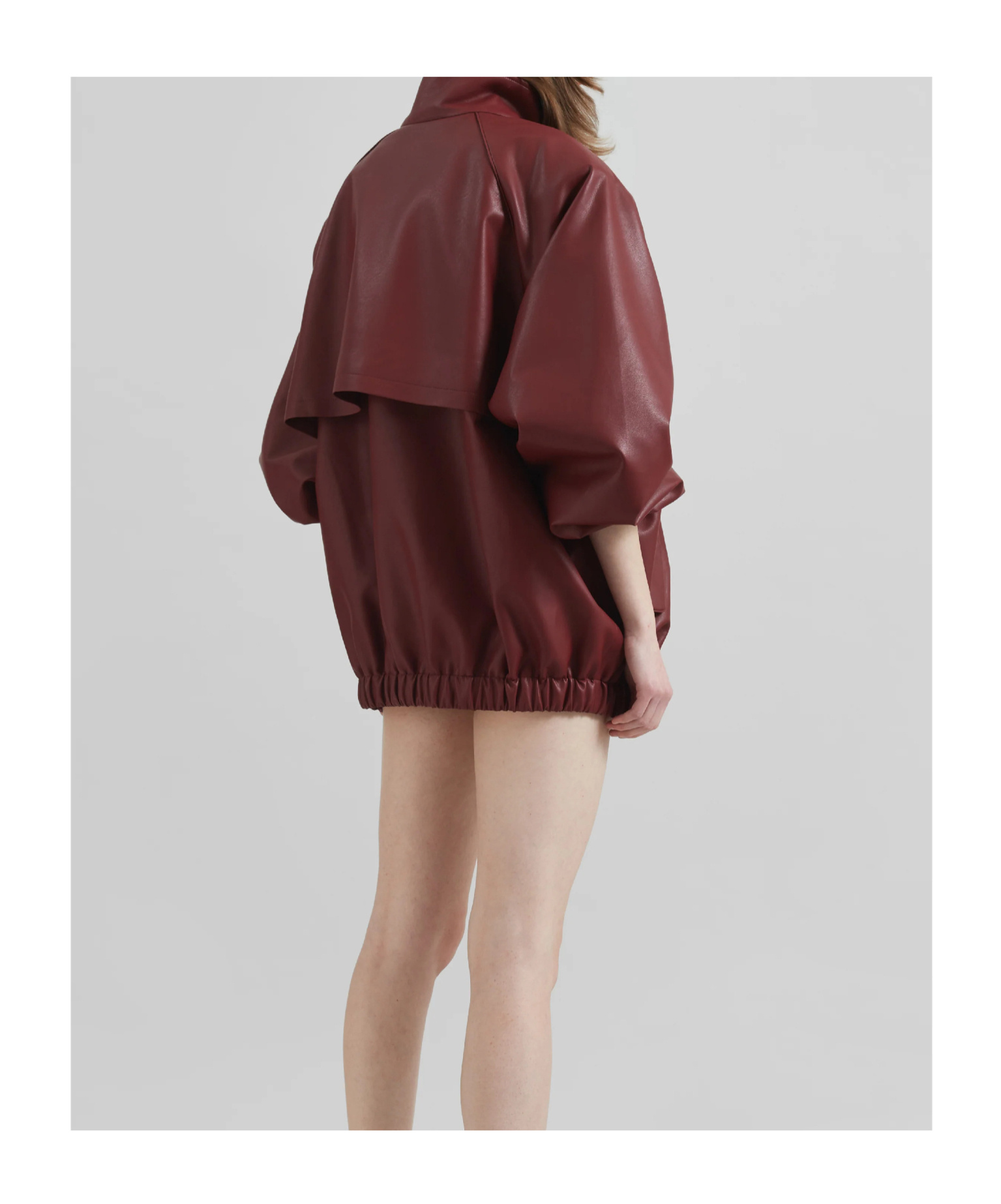 The Frankie Shop Oversized Faux Leather Bomber Jacket With Puff Sleeves