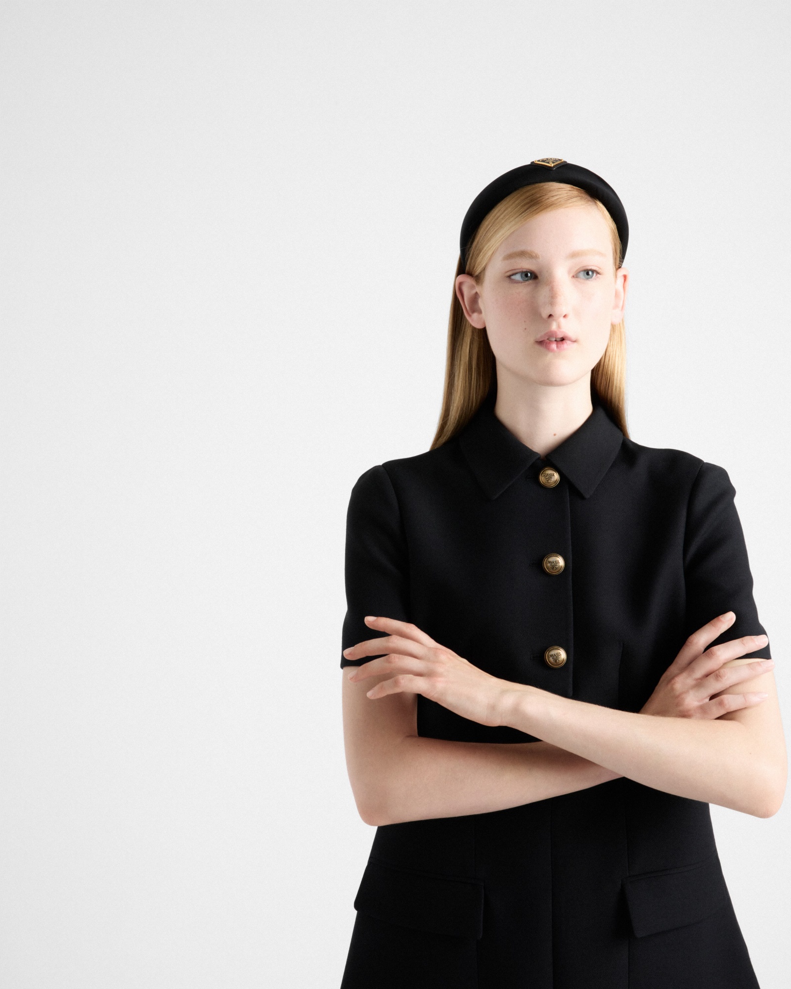 Prada Re-nylon Headband In Black