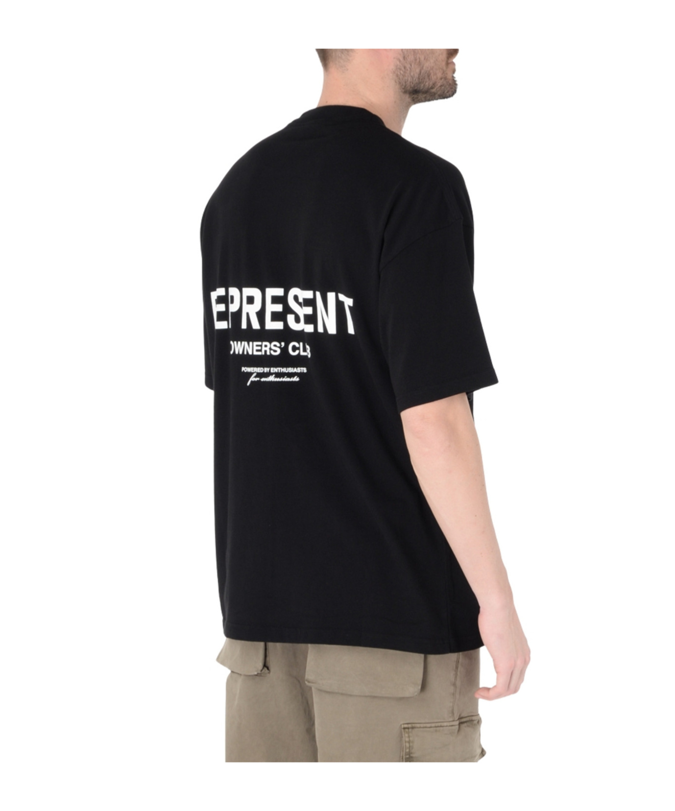 Represent Owners Club Logo Printed Crewneck T-shirt In Black