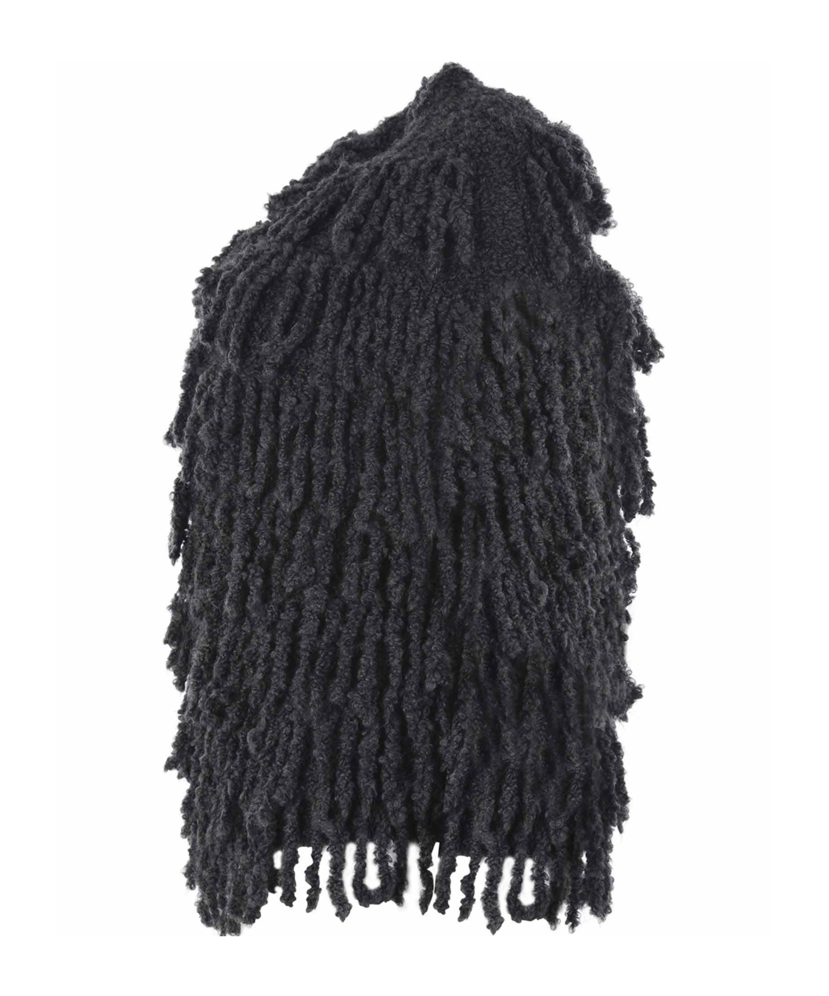 Alysi Fringed Detail Sleeveless Gilet In Black