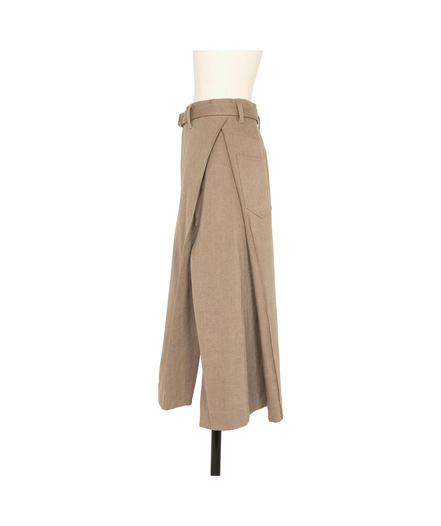 Sacai Beige Mix Denim Midi Skirt In Nude
