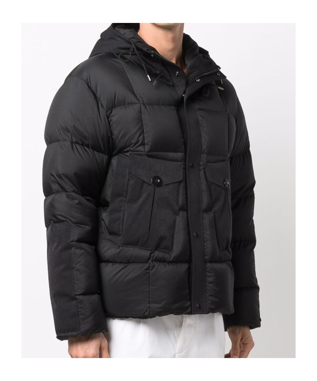 Ten C Hooded Padded Jacket In Black