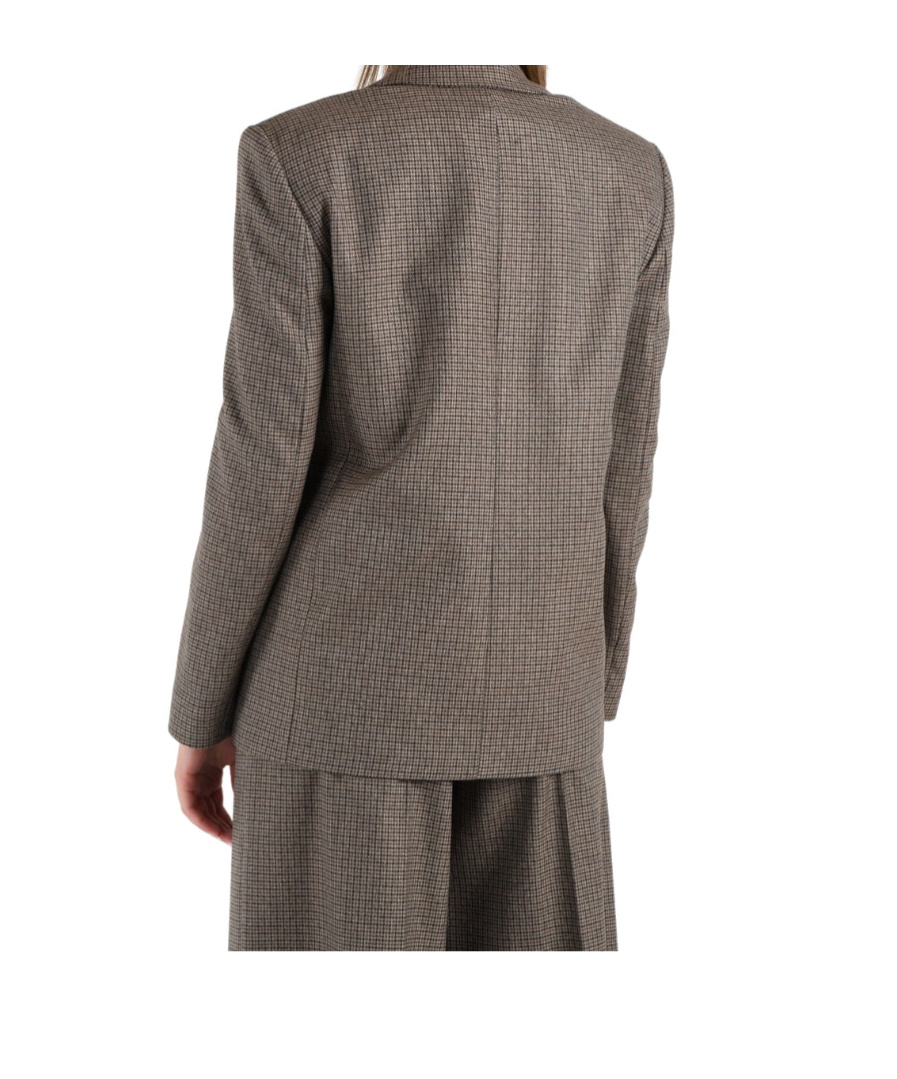 Kaos Single-breasted Houndstooth Blazer In Brown