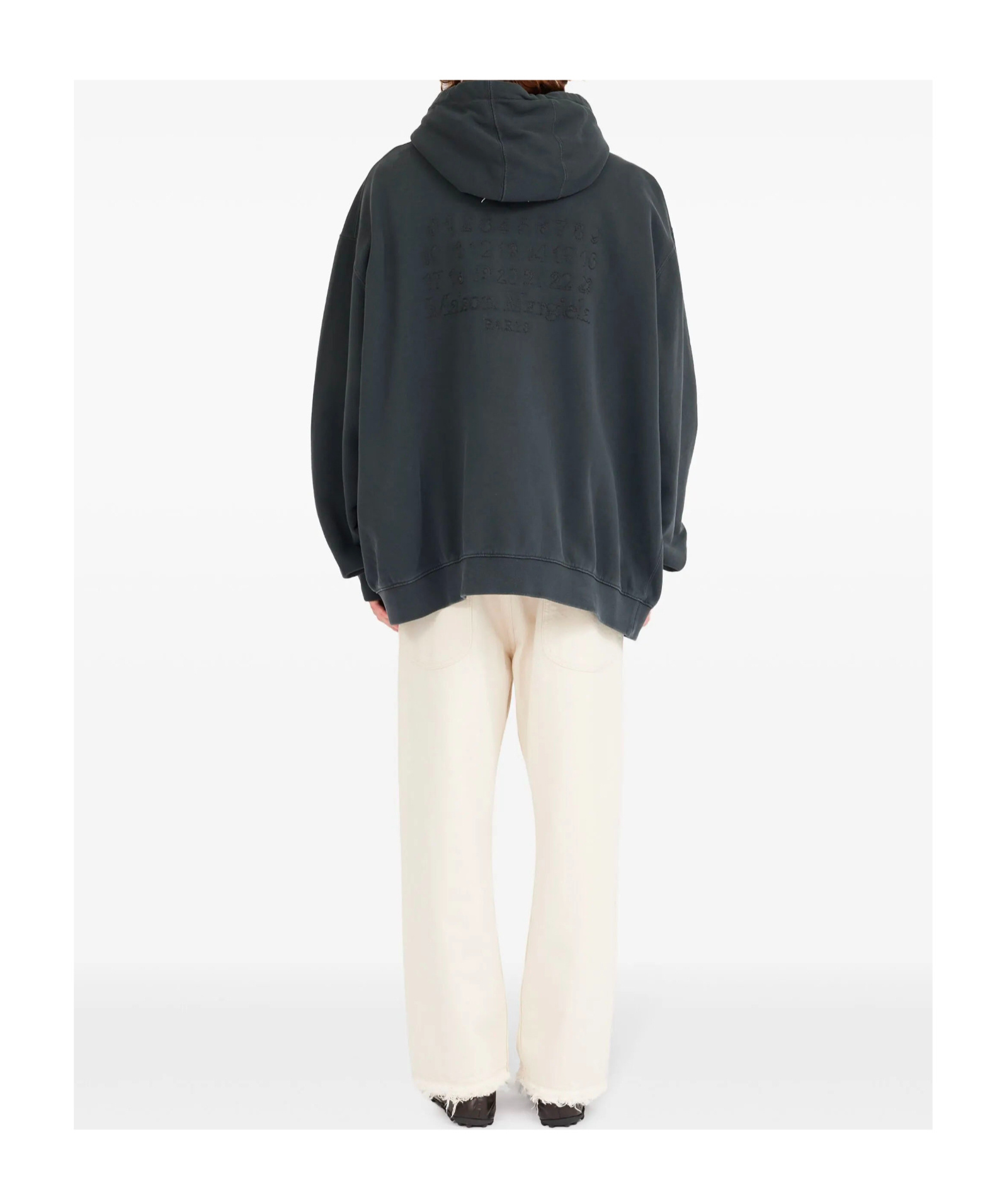 Maison Margiela Zipped Drawstring Hoodie In Black
