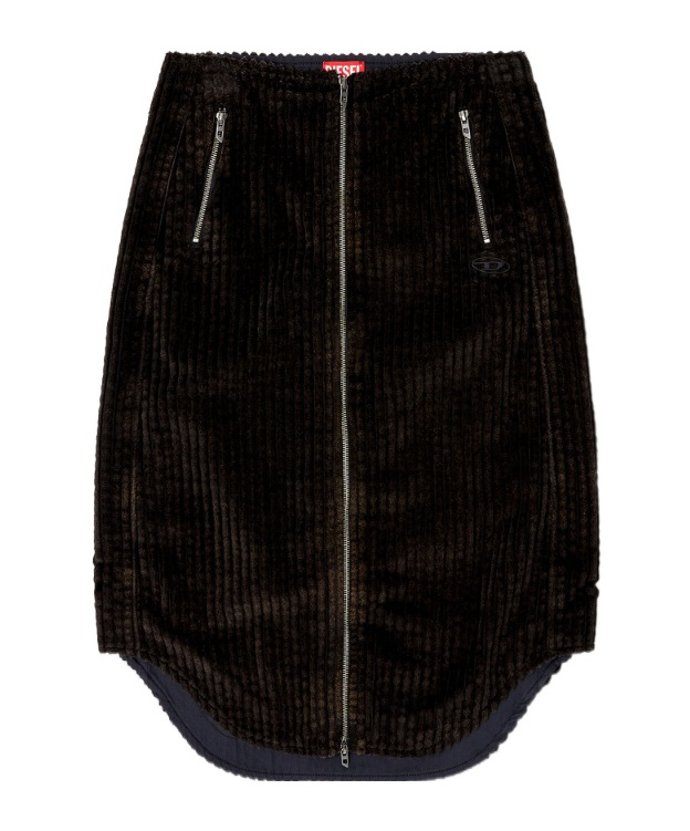 Diesel O-llipop Corduroy Skirt In Black