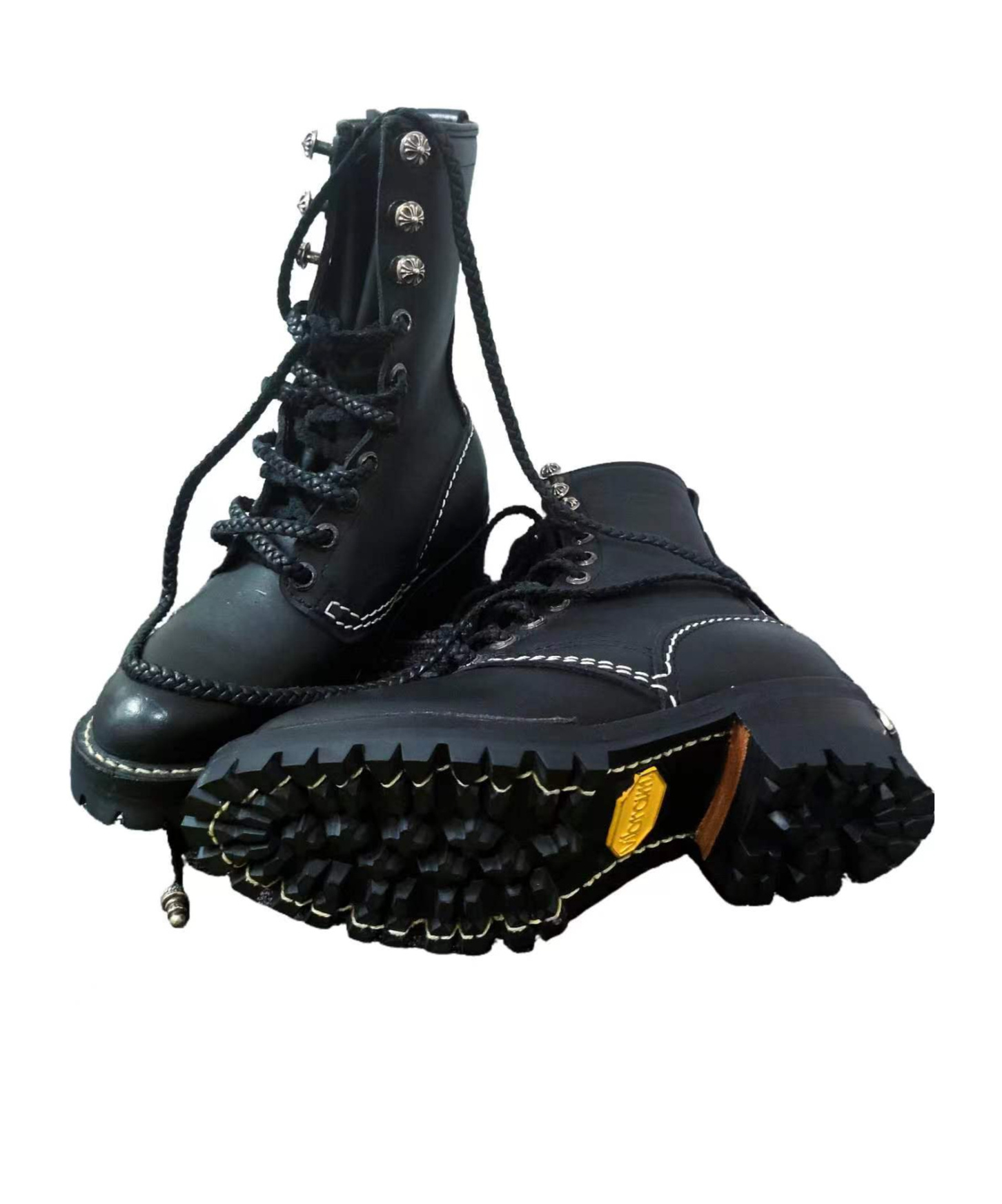 Chrome Hearts X Wesco Strap-up Martin Boots In Black