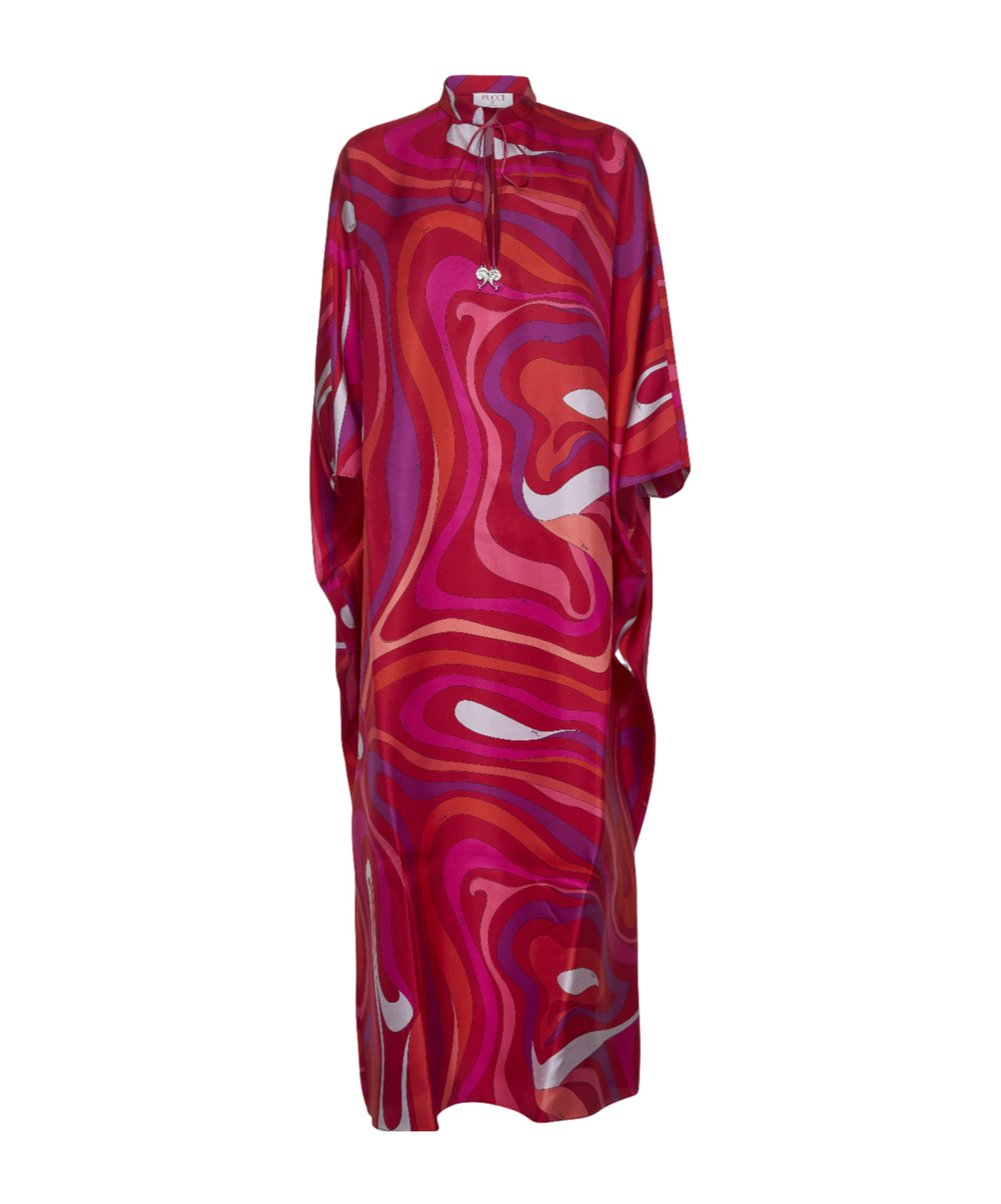 Pucci Marmo Print Silk Twill Long Kaftan