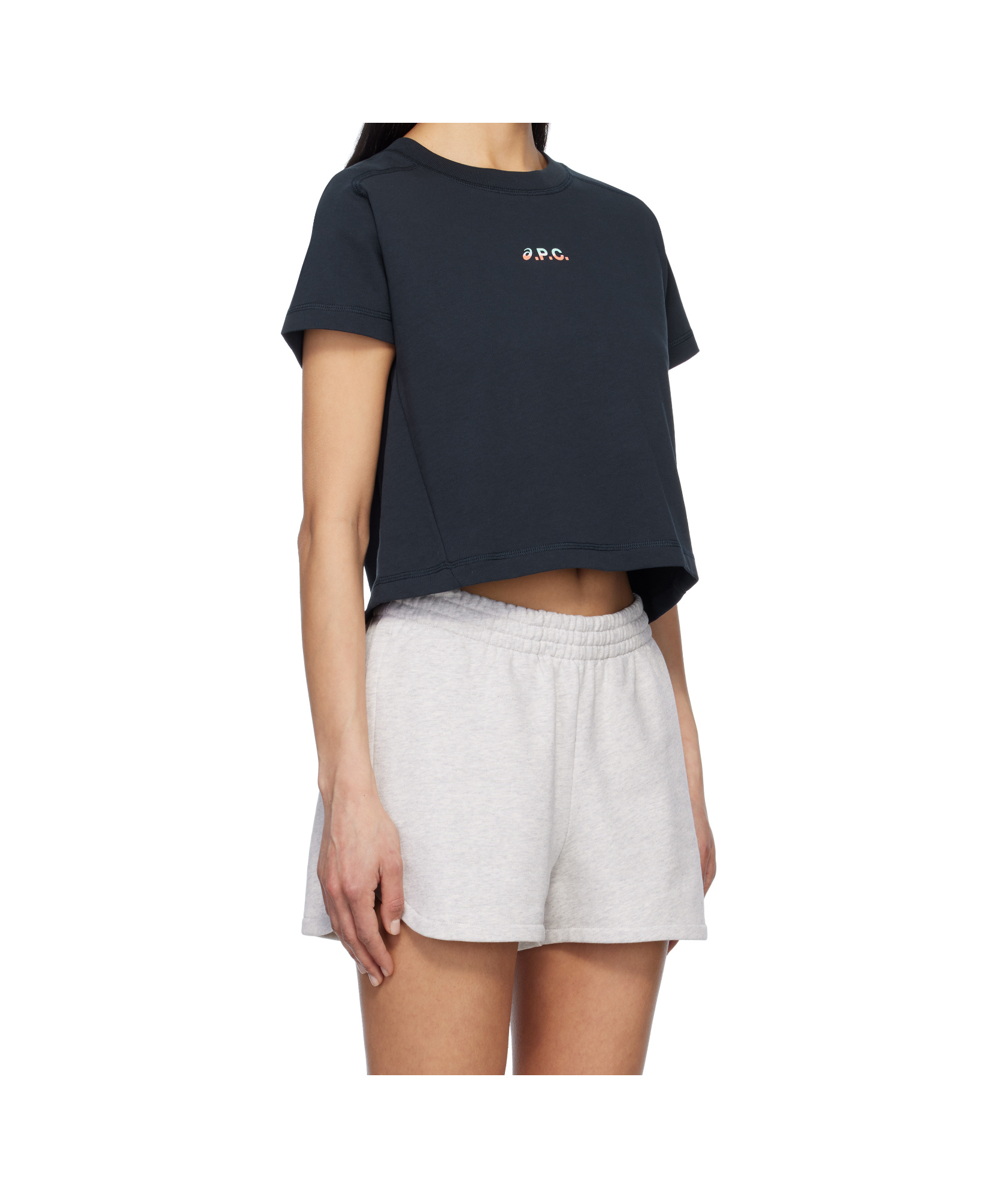 Apc Navy Asics Edition Cloud T-shirt In Navy Blue A