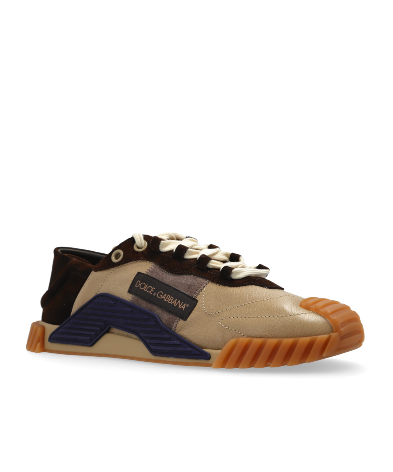 Dolce & Gabbana Ns1 Panelled Leather Sneakers In Black