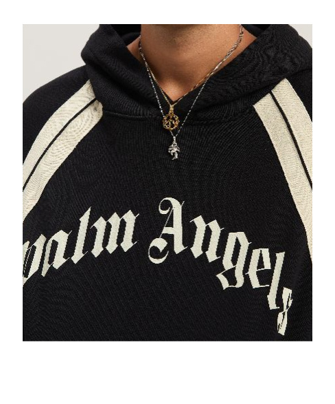 Palm Angels Logo-print Cotton Hoodie In Black