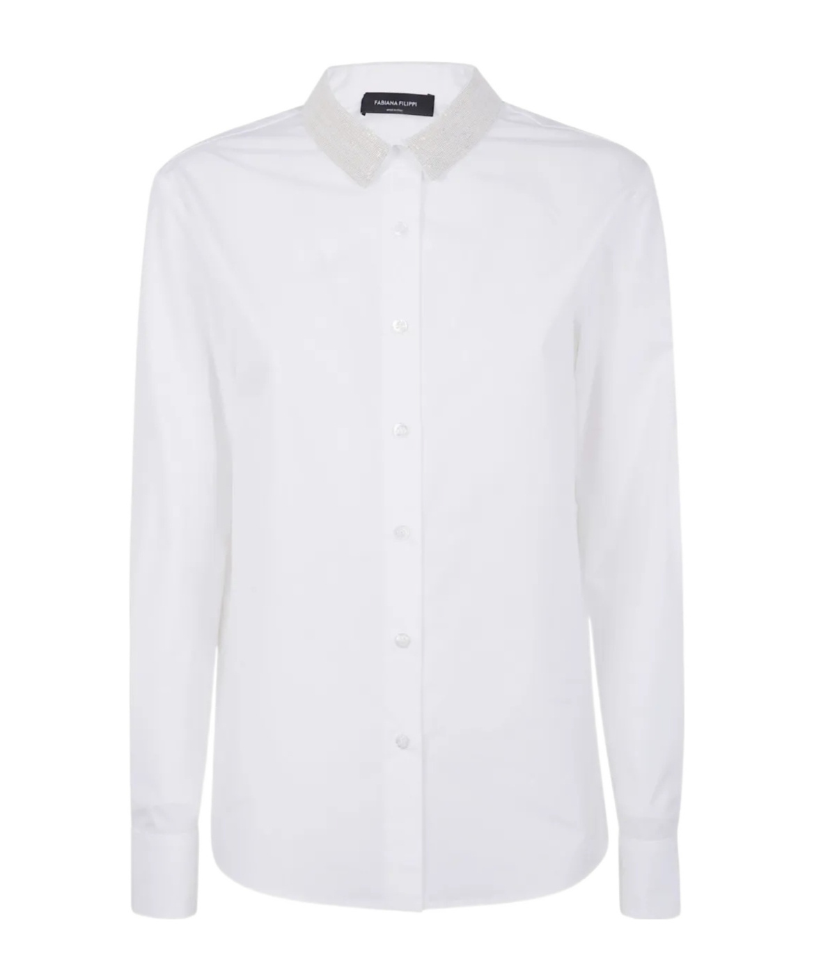 Fabiana Filippi Embellished-collar Cotton Shirt In White