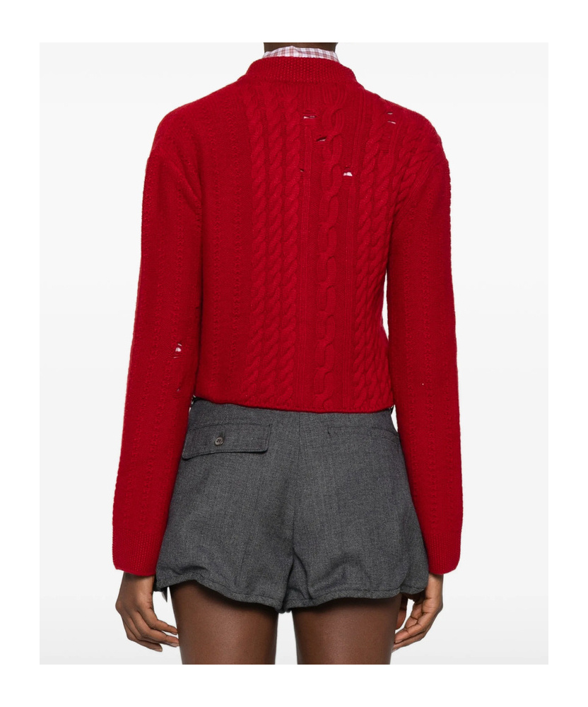 Enfants Riches Deprimes Long-sleeved Knitted Cardigan In Red