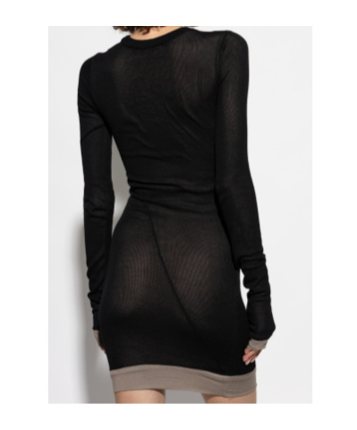 Shop Attico The Ribbed Mini Dress In Black
