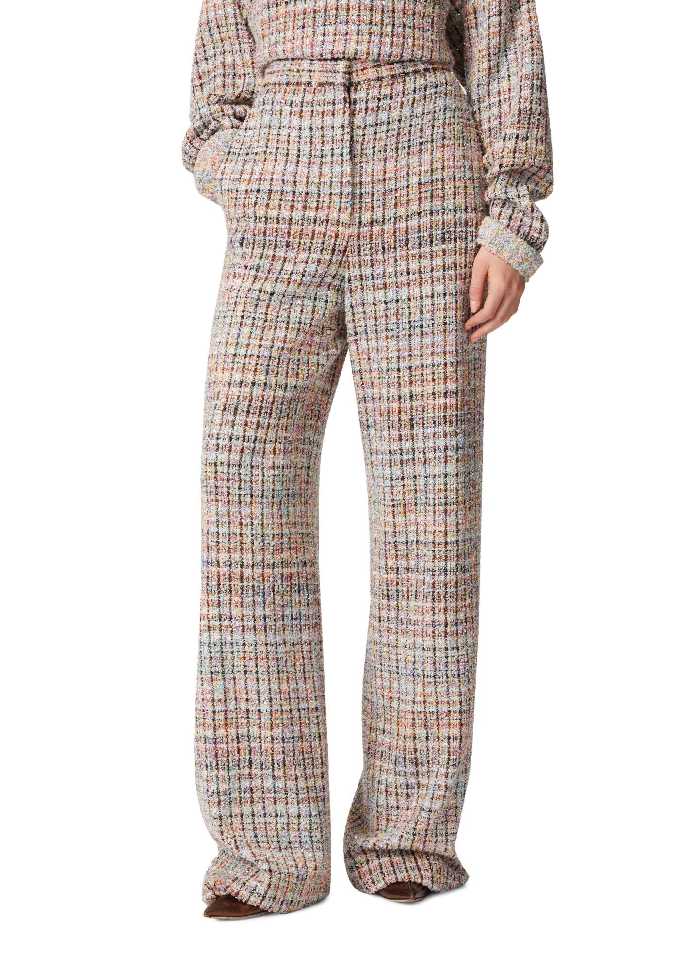 Missoni Check Flared Pants In Nude