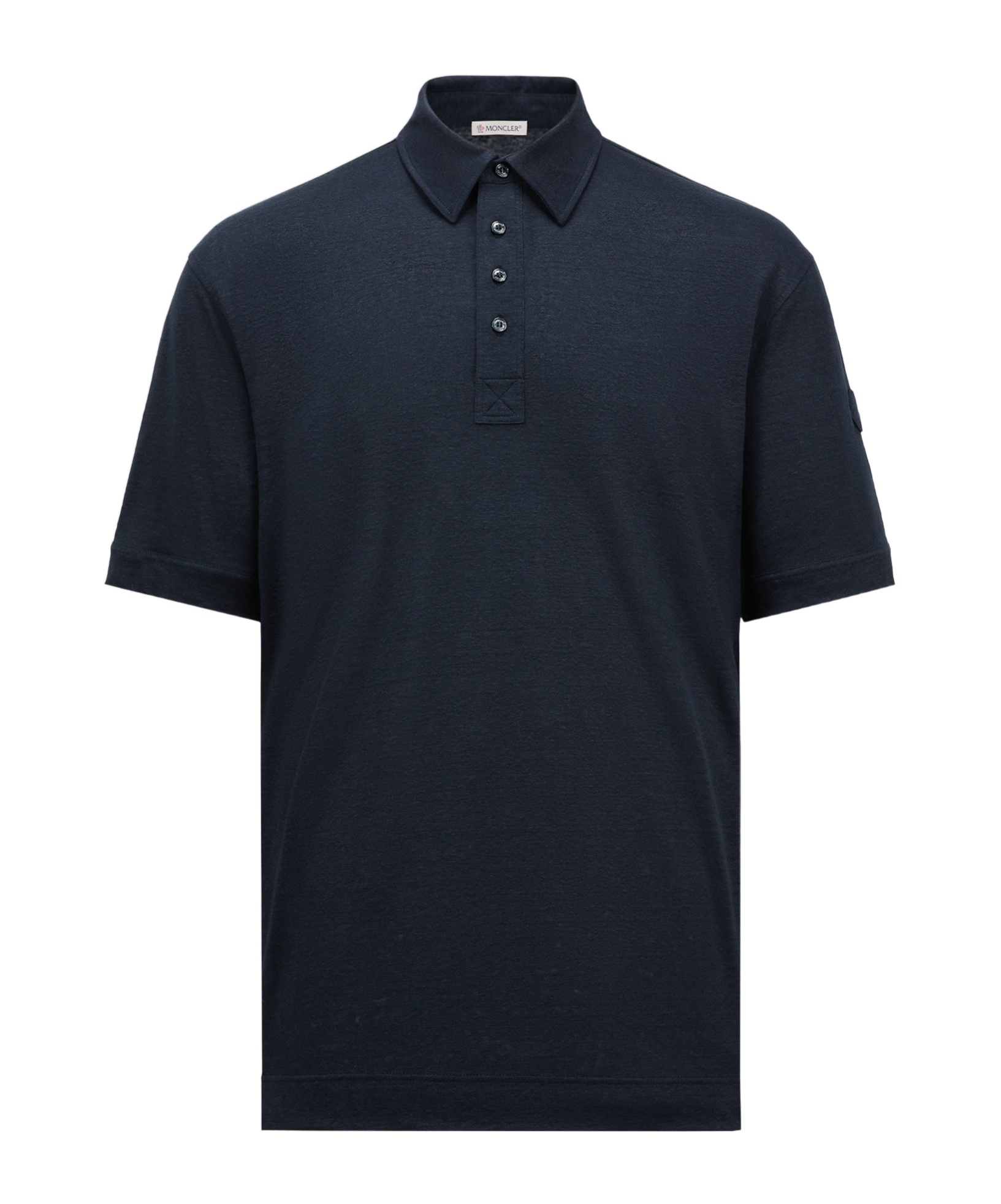 Shop Moncler Linen Polo Shirt