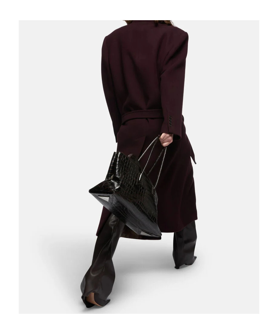 Attico Burgundy Long Coat In Burgundy