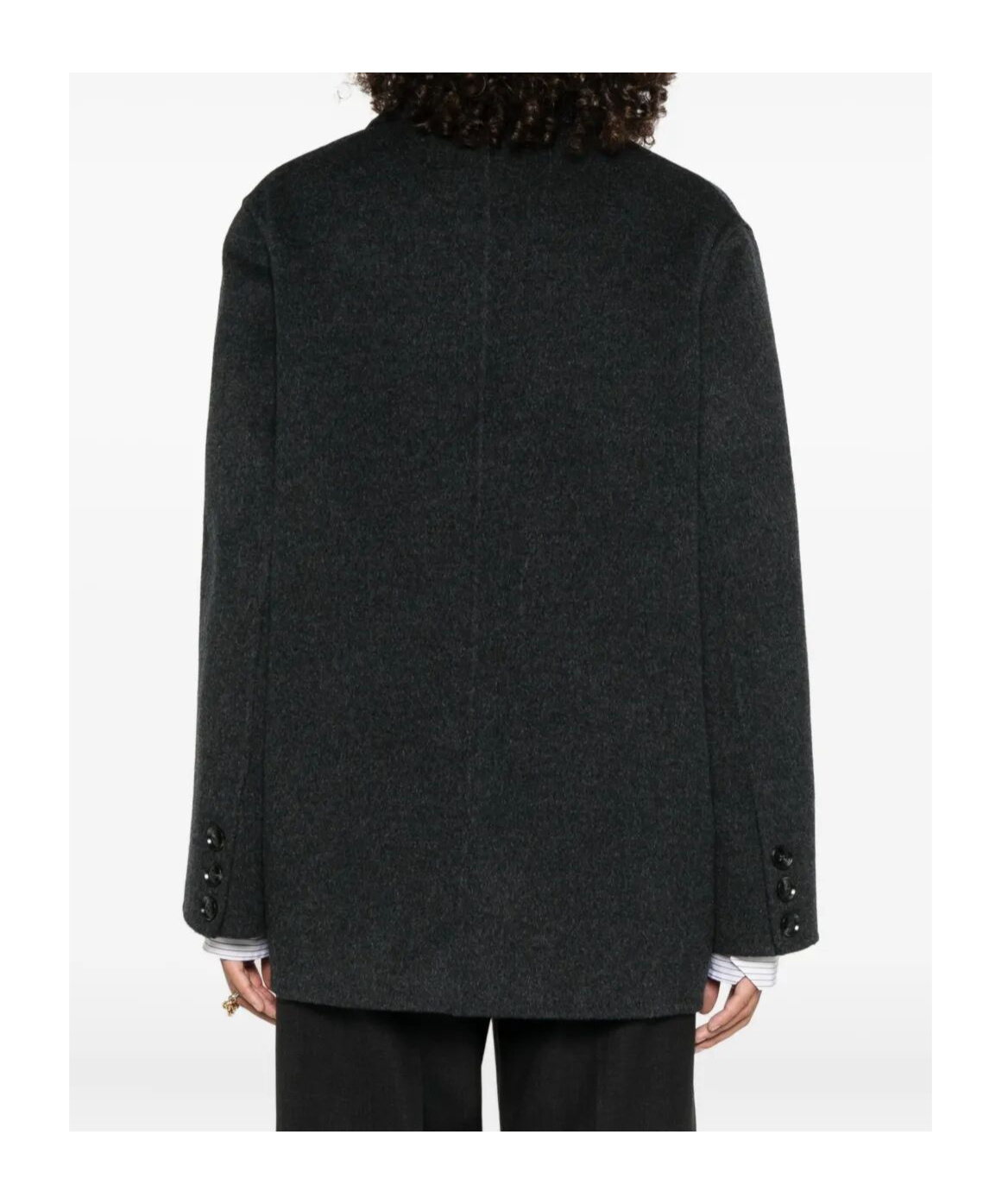 Semicouture Buttoned-up Flap-pocket Blazer In Black