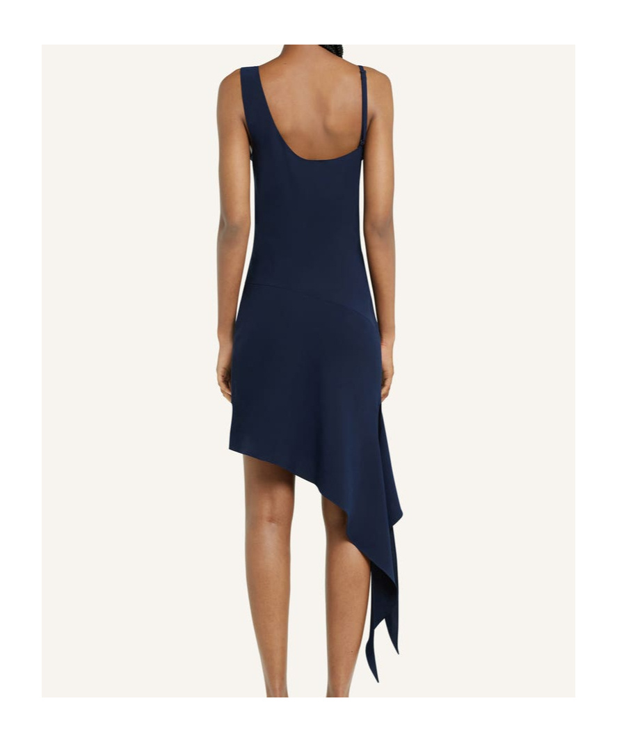 Courrèges Knot Asymmetric Midi Dress In Black