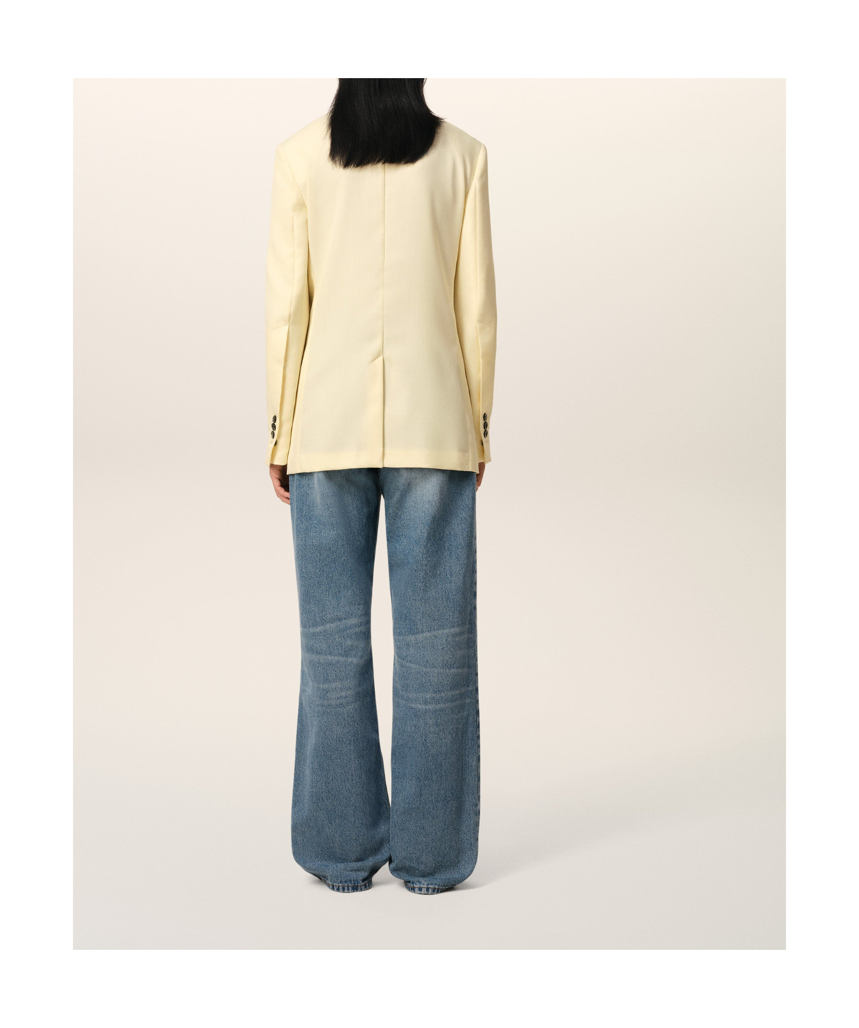 Ami Alexandre Mattiussi Yellow Wool Semi-lined Jacket Yellow In Nude