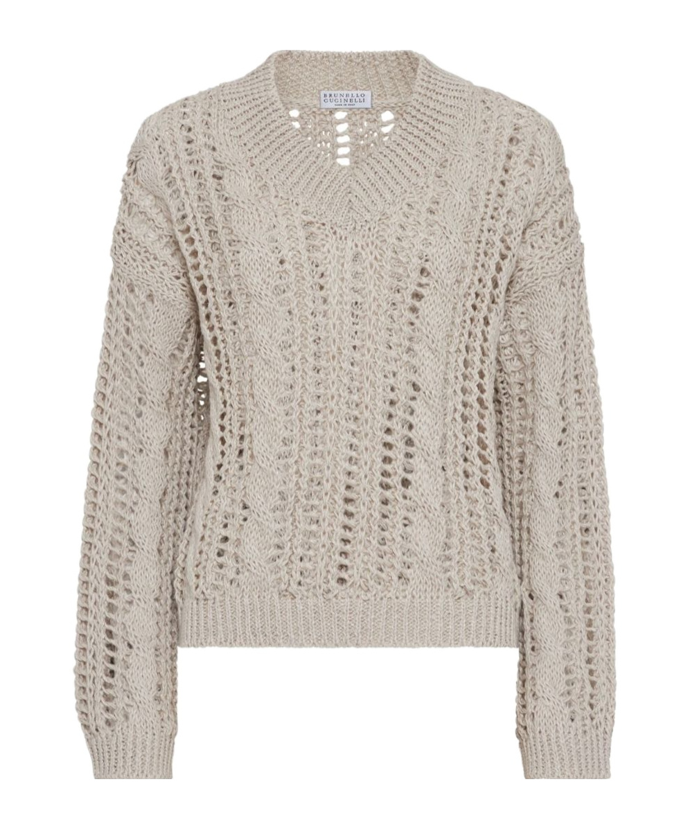 Brunello Cucinelli Long-sleeved Sweater In Nude