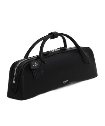 Alaïa Le Teckel Top-handle Bag In Grained Leather In Black